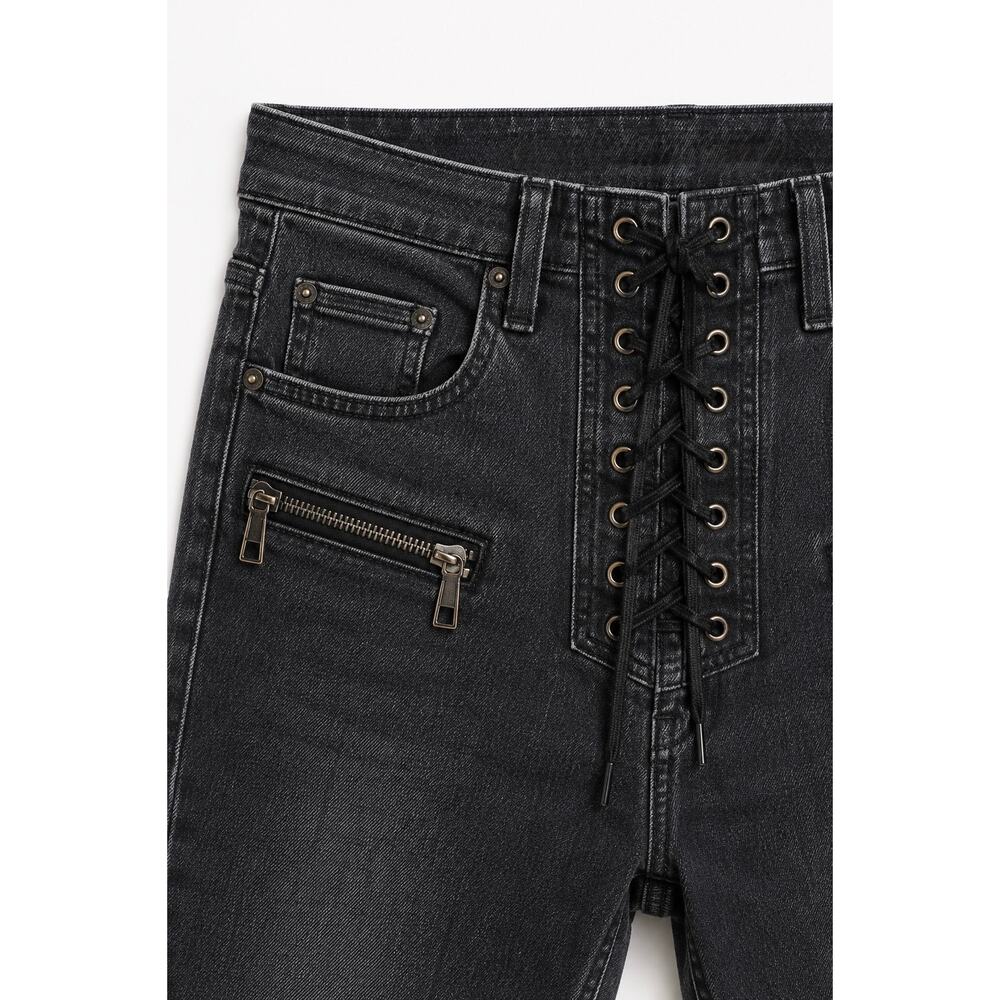 BEN TAVERNITI UNRAVEL PROJECT ブラックデニム28 Ben Taverniti Unravel Project Lace Up Skinny Jeans – … - Gem